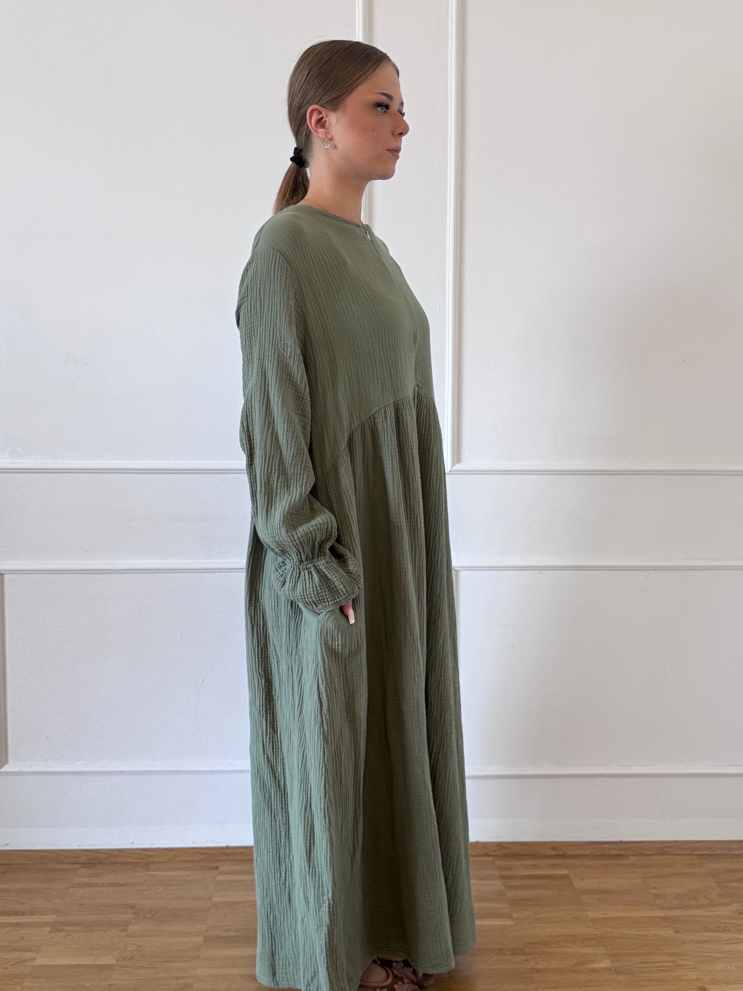 Musselin-Abaya mit Stillfunktion